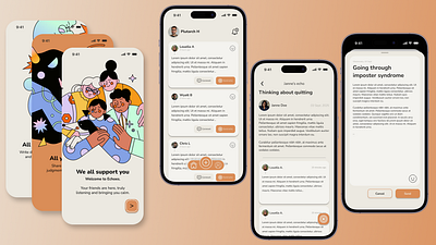 Echoes — Where feelings find support app app concept app design app mobile diary mental health mobile mood tracker ui