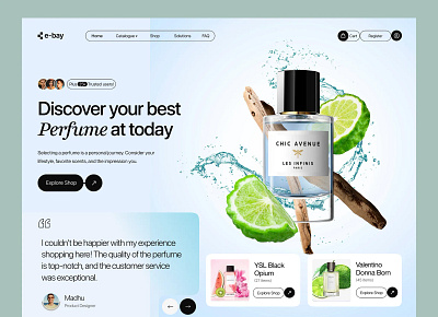 Perfume Website landing page perfume perfume website shop store uiux web design website