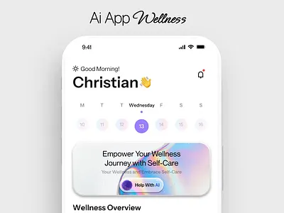 Ai wellness app design ai app ai app design ai assistant ai wellness app app app design app designer app developer calm app clean app meditation app mindfulness app modern app self improvement app ui designer wellness app wellness app design