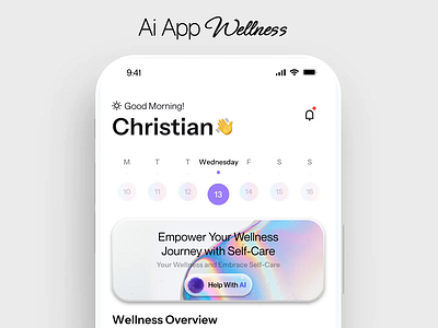 Ai wellness app design ai app ai app design ai assistant ai wellness app app app design app designer app developer calm app clean app meditation app mindfulness app modern app self improvement app ui designer wellness app wellness app design