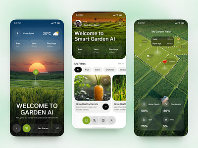 AI Vegetable Garden Planner Mobile App ai garden app ai lifestyle app app design eco friendly app farmer farming farming mobile app gardening lifestyle app mobile mobile app plant care app smart garden tracker vegetable planner app