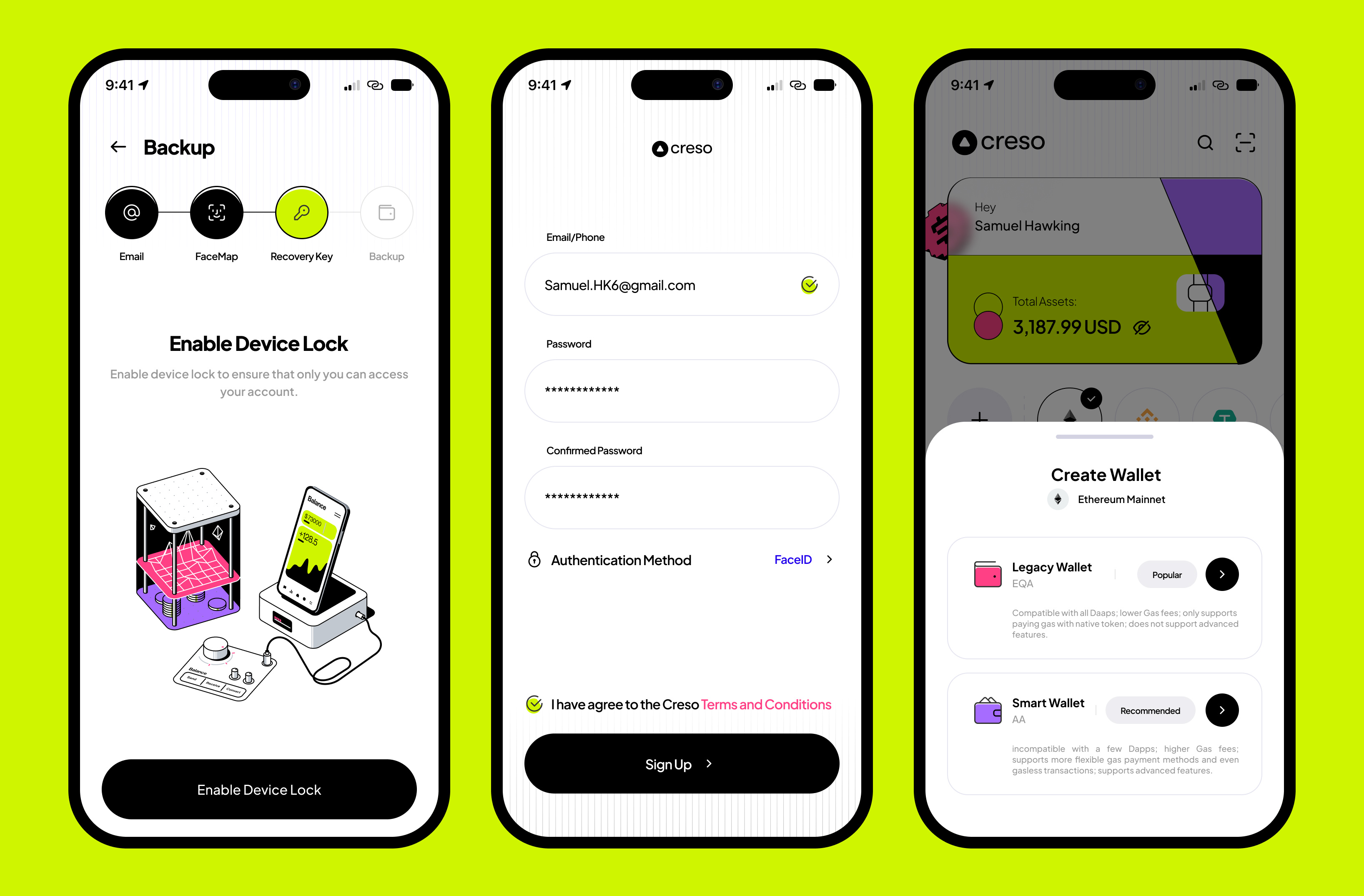 Creso - Web3 App-All Screeen🔥 by Mohammad Reza Farahzad for Orizon: UI/UX  Design Agency on Dribbble