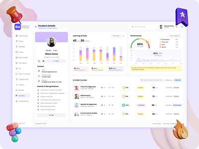 Adtech : Student dashboard app branding design graphic design illustration logo typography ui ux vector