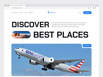 Travel Agency Landing Page adventure booking website destination exploration journey landing page logo mountain product design saas tourism travel agency trip uiux vacation wanderlust web design