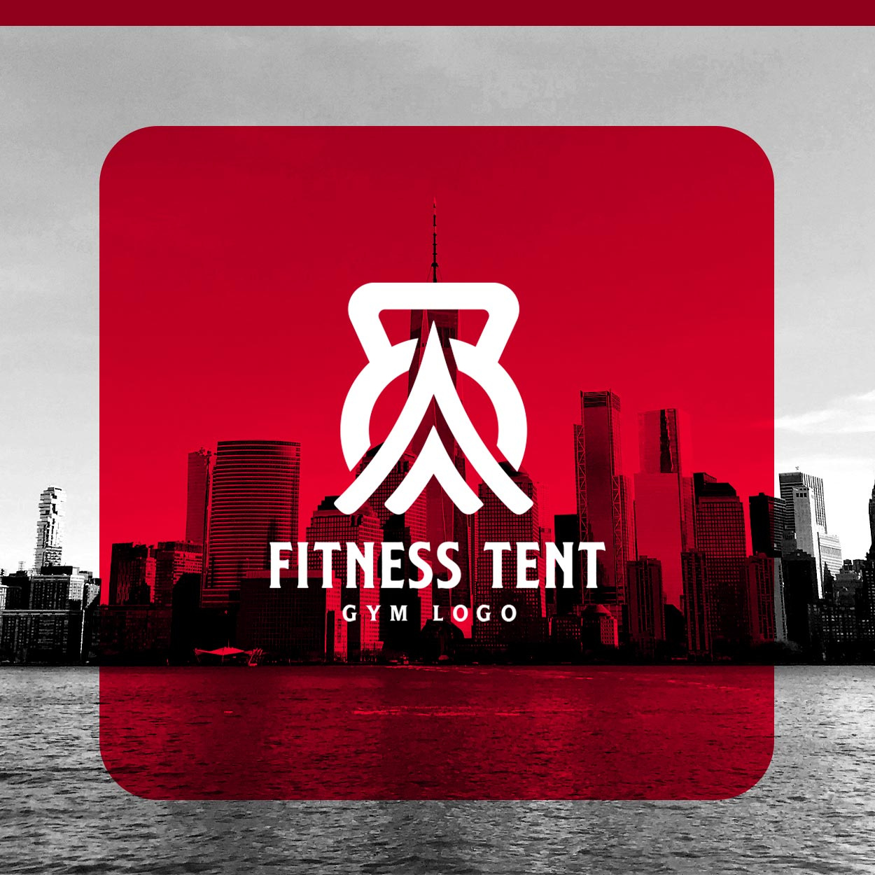 Fitness Tent Gym and health logo design barbell branding design fitness club fitness logo graphic design graphics design gym logo health logo illustration kattkeball logo logodesigner logos logotype ui