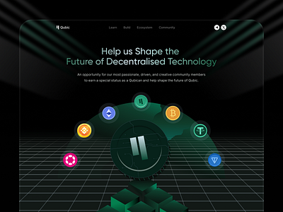 Qubic-AI-Agency-Landing-Page 3d modeling agency agency landing page aı blockchain chatgpt crypto figma industrial design landing page product design qubic ai robot saas tech startup uiux ux web3 website