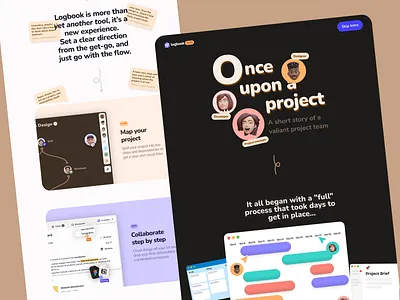 Logbook animation branding carousel logo saas ui