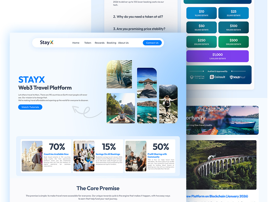 Stayx Web3 Travel Platform – Website Redesign nasir khan nasirkhan