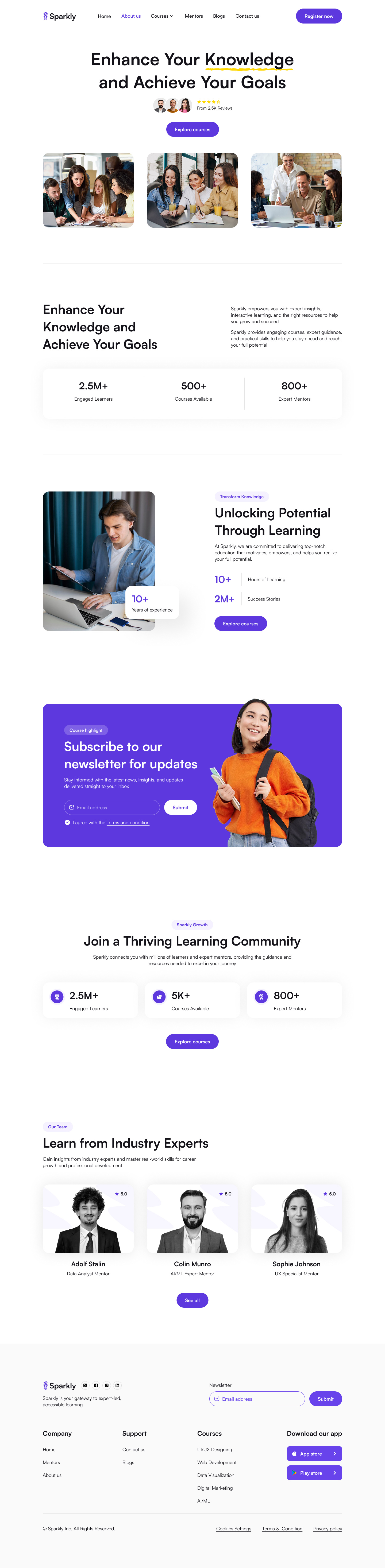 Online Learning Platform Website UI/UX + Development user experience optimization