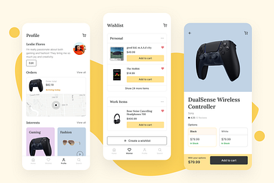 E commerce app app branding cart page design e commerce figma graphic design homepage illustrations product page profile page ui ux vectors website