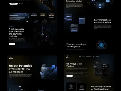 Investment Platform Website animation darkmodedesign dashboarddesign designsystem figma financeapp fintechdesign interactiondesign investmentplatform minimaldesign mobileui modernui productdesign uidesign uiux userexperience userinterface webdesign