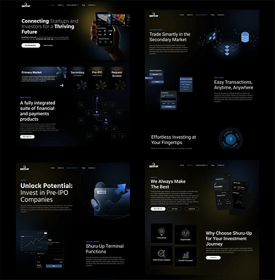 Investment Platform Website animation darkmodedesign dashboarddesign designsystem figma financeapp fintechdesign interactiondesign investmentplatform minimaldesign mobileui modernui productdesign uidesign uiux userexperience userinterface webdesign
