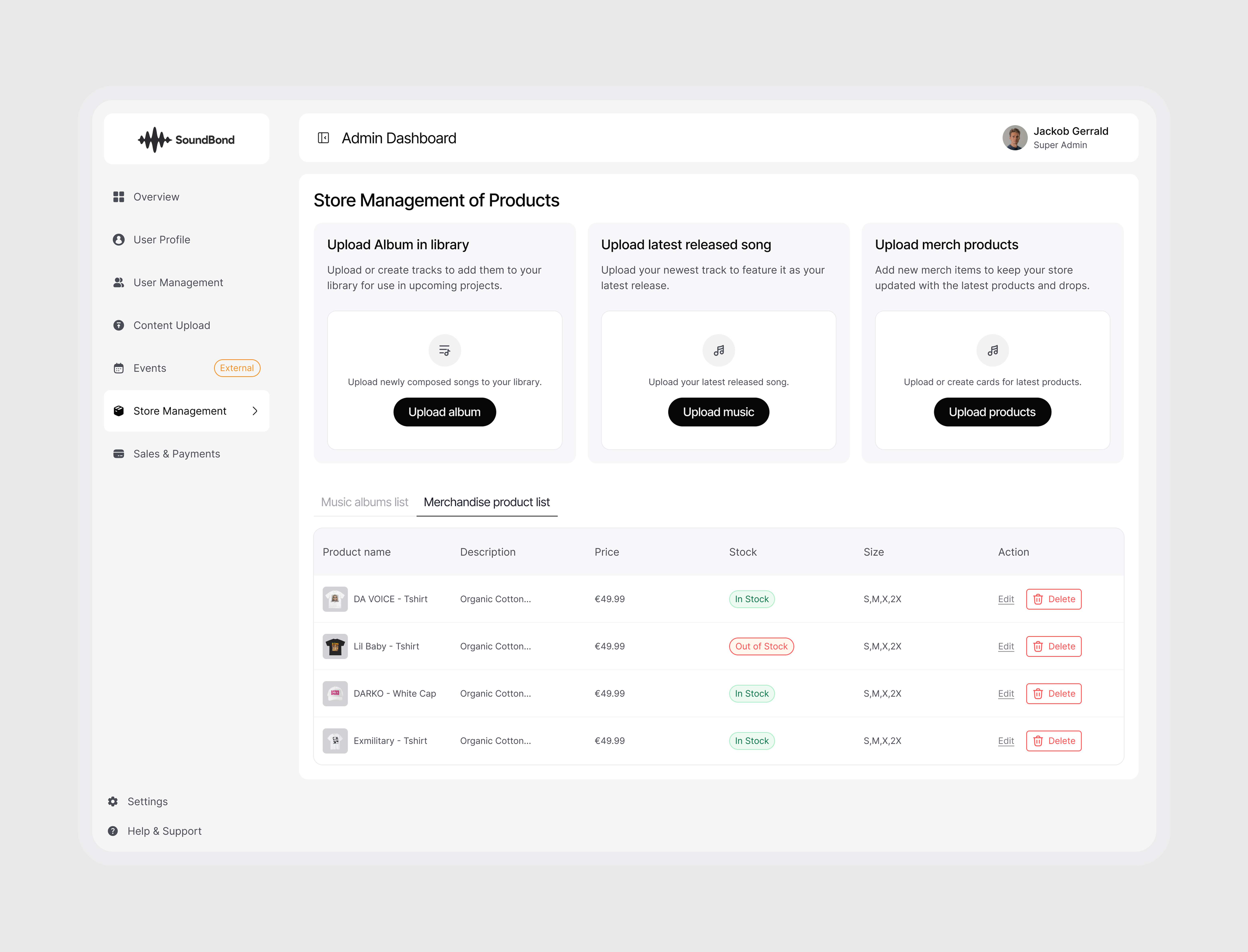 Store Management – Admin Dashboard admin dashboard agency best design agency dribbble clean design dashboard design dashboard ui dribbble best dribbble showcase lab merchandise management dashboard music platform music selling website problem solution product design store dashboard store management ui ui case study uiux design vexo lab web design