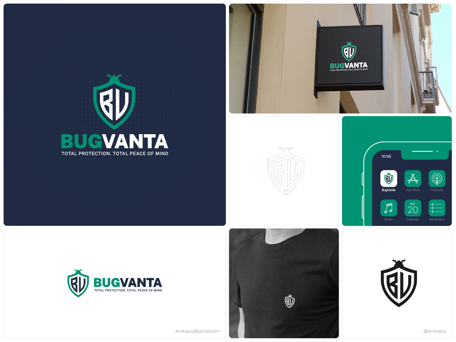 Pest Control Company Logo and brand Design badge design bold branding bug logo bv monogram clean logo corporate defensive brand emblem logo expert logo modern shield monogram logo navy logo pest control professional protection brand security logo service brand shield logo teal branding trust design