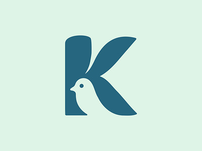 K and Bird Logo animal animal logo bird bird logo branding elegant emblem geometric illustration k k logo minimal logo modern logo nature outdoor pet saas wild