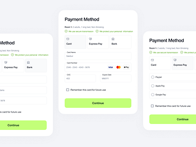 Payment process ui card design app card ui design interface product service startup ui ux web
