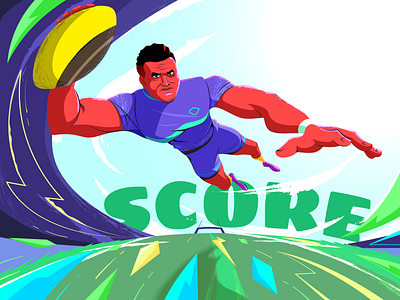 Rugby Illustration Design | Sports Art & Visual Storytelling branding design design concept gif illustration illustrator league logo poster rugby social sport sports ui ux visual identity web design website