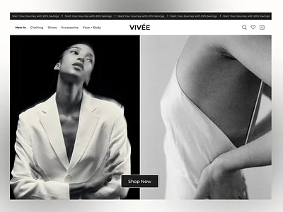 VIVÉE - E-COMMERCE CONCEPT concept design e commerce graphic design project ui ui design uiux ux ux design uxui website