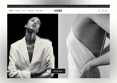 VIVÉE - E-COMMERCE CONCEPT concept design e commerce graphic design project ui ui design uiux ux ux design uxui website