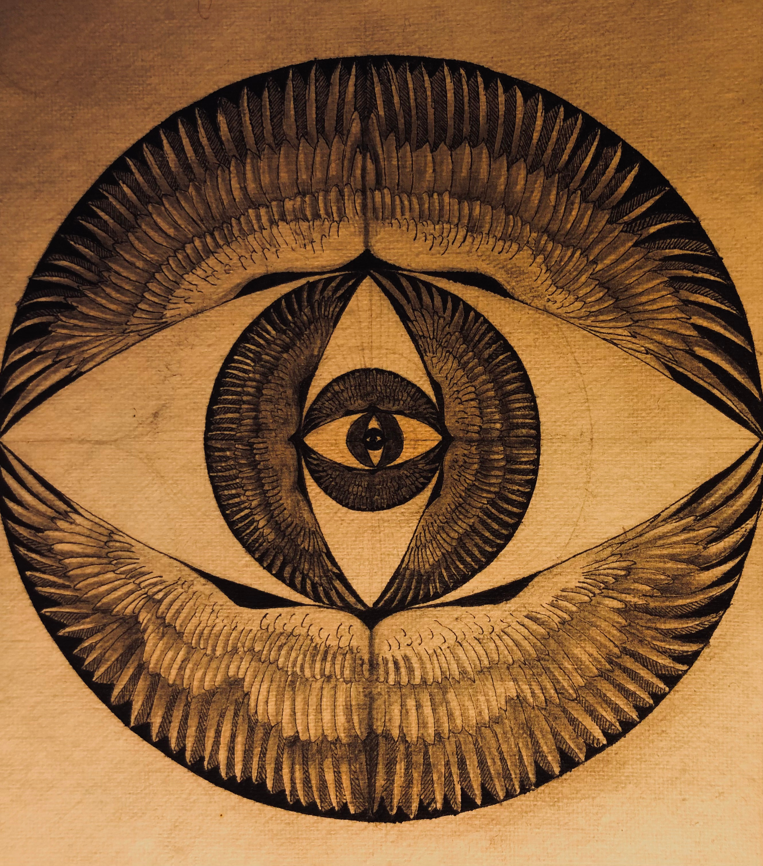 Detailed pen pieces detailed drawing fantasy fine art pen and pencil seraphim skullart symbolism