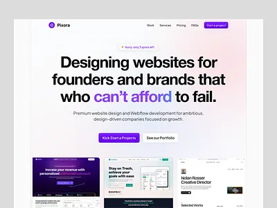 Agency Website Design - Pixora agency agency website agency website design design agency development agency minimal design minimal website design trendy ui design uiux ux design website design
