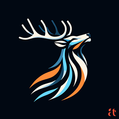 Artistic Logo Inspirations by ART #28: Deer Stag Roaring Pose aravind art branding clean deer stag in a roaring pose design digital flat gradient graphic design icon logo modern nature reddy tarugu ui ux vector website