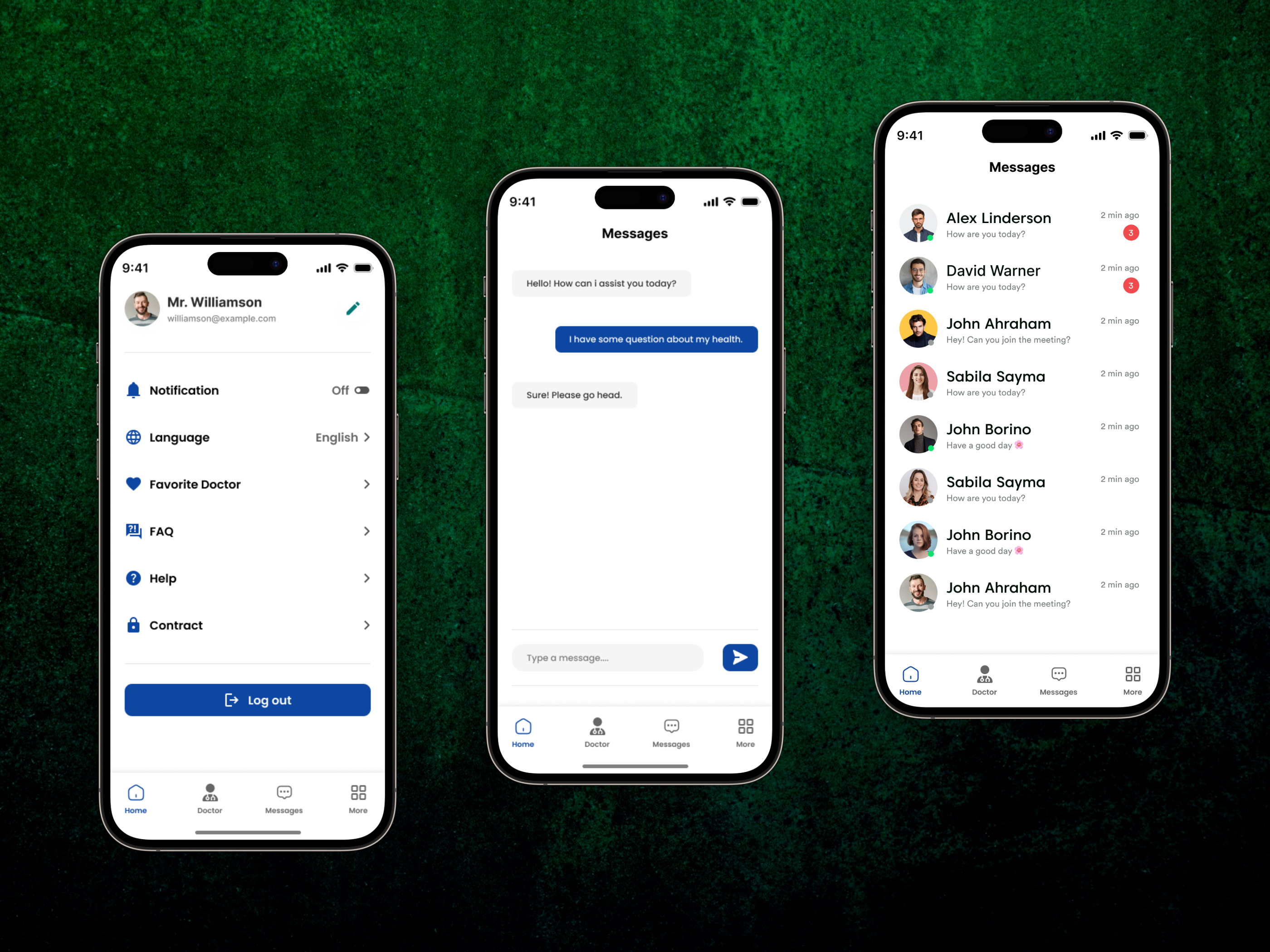 Massage Screen Page And More Setting Page Design app ecommerce figma massage page design massage screen ui design mobile apps design more setting page design more setting screen ui design ui ux design ux design wireframe