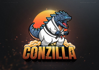 CONZILLA branding character design drawing dribbble godzilla illustration jiujitsu karate logo martial arts mascot vector