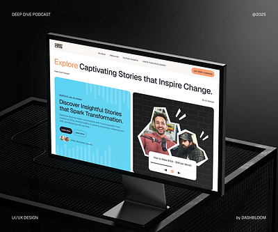 Podcast Landing Page Redesign - DeepDive by Ali Abdaal dashbloom education prototyping