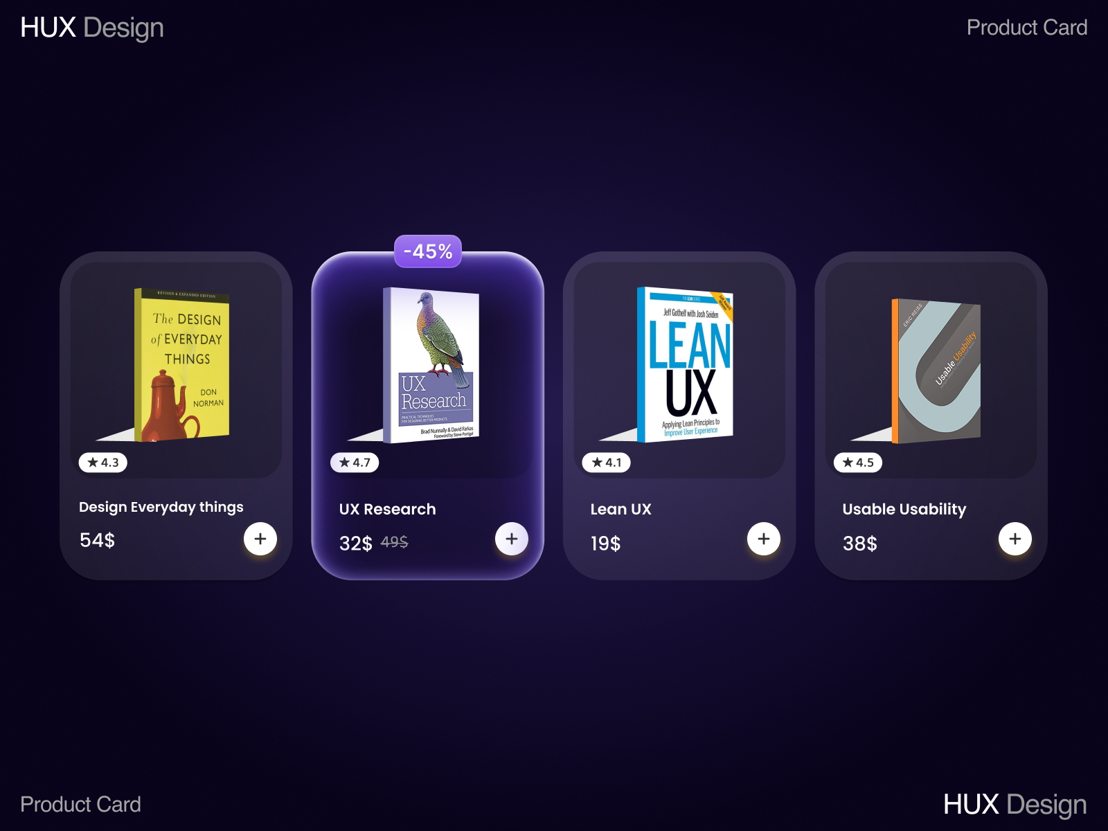 Product Card – Glassmorphism Dark UI appdesign cardui darkmode darkui discount ecommerce figma glassmorphism i interactiondesign neumorphism product card productcard rate rating system uiconcept uidesign ux visualdesign webdesign