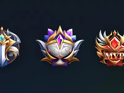 Achievement design achievement bagedesign fantasy gameart gameui icondesign logo ui