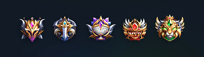 Achievement design achievement bagedesign fantasy gameart gameui icondesign logo ui
