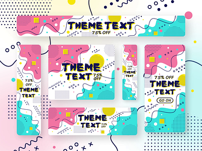 Banner Ad Ae Template ad ae banners bright dark design desktop dynamic effects figma freely editable memphis mobile apps multipurpose template vector