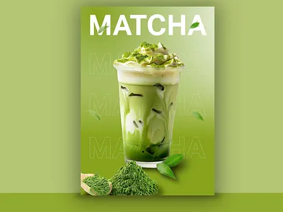 Fresh Matcha Drink Poster Design adobephotoshop branding cafedesign design drinkposter freshvibes graphic graphic design greencolor matcha modernposter photoshop poster posterdesign printdesign teadesign vector visualdesign