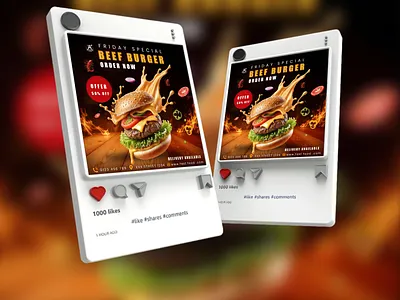 Gourmet Food & Restaurant Promo Design | Social Media Ad poster design ui
