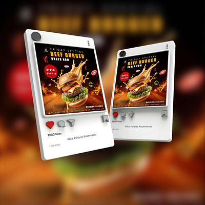 Gourmet Food & Restaurant Promo Design | Social Media Ad poster design ui