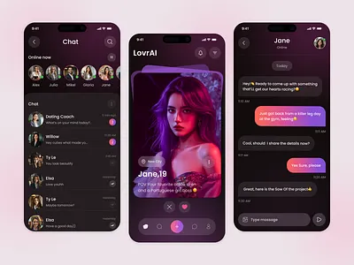 AI Dating – Chat & Match Experience ai ai app ai app design ai dating mobile app bumble chat chatapp chatting dating mobile app datingapp live chat masud rana palash matching messenger app mobile mobileapp modern ui relationship social media app ui ux