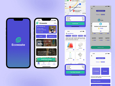 Ecowaste Mobile App Design eco friendly app mobile app mobile design recycling sustainability ui design uix design ux design waste management