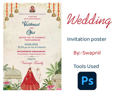 Traditional Indian Wedding Invitation Banner banner graphic design invitation poster design