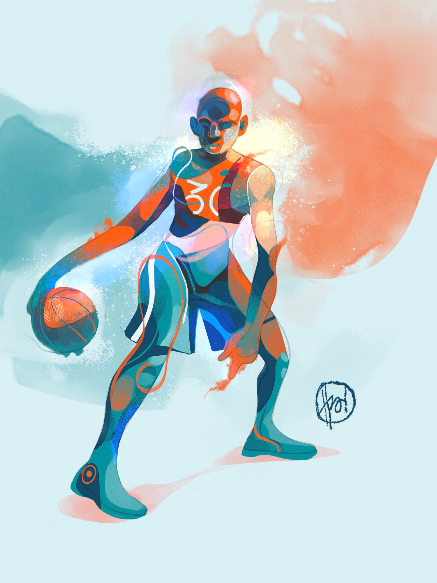 In the Zone 🏀🌟 art sport basketball dynamic art illustration in the zone playmaker sport