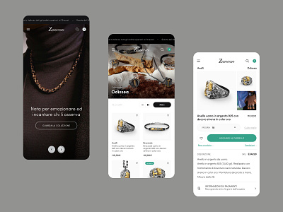 Jewelry Store Mobile black and white design ecommerce ui jewel jewellery jewellery shop jewelry store mobile mobile app design online shop product page product screen ui design website