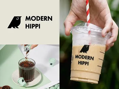Modern Hippi / Logo design bird brand mark branding cafe coffee coffee pods design food fun geometric graphic design horeca identity illustration logo logotype restaurant