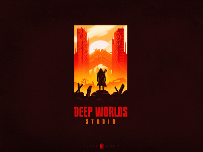 Deep Worlds Studio apocalyptic branding city development dusan klepic dystopian fantasy games gaming logo scifi studio