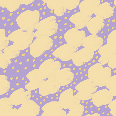 Big Flowers With Dots on Violet. Seamless pattern fabric fashion floral flower pattern seamless pattern textile