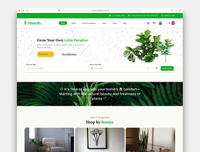 Plantify - Website E Commerce Plant e commerce e commerce shop e commerce shop plant figma landing page landing page design plant website ui ui design ui designer uiux uiux design uiux designer ux ux design ux designer web design web designer website website plant