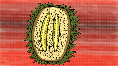 durian clipstudiopaint csp digitalart digitalillustration durian foodart fruit illustration stillife