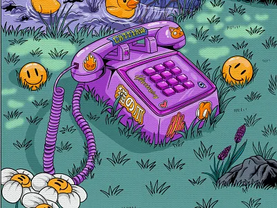 Talking with God designstudio drawing duck duckpond illustration illustroboy illustroboystudio smile telephone