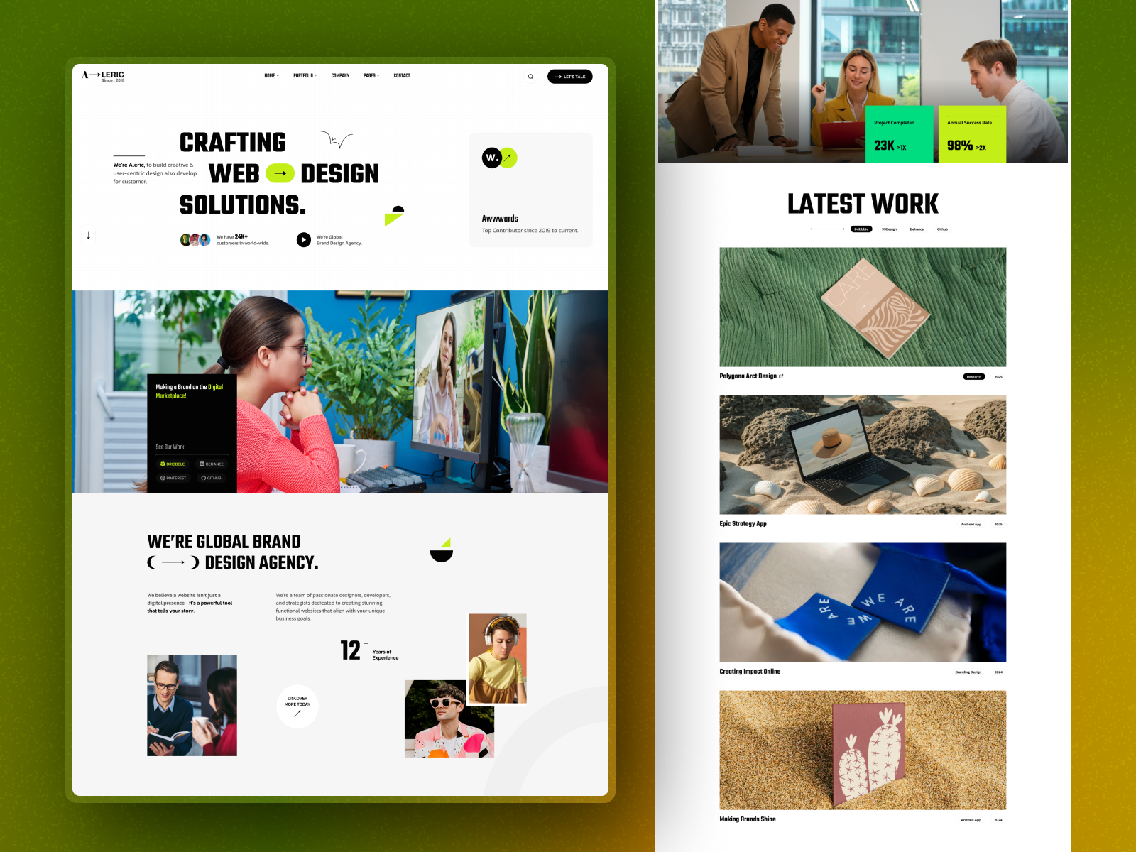Aleric – Digital Agency & Creative Portfolio HTML Template agency branding business creative design ecommerce illustration technology company ui web development