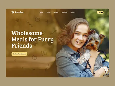 Modern pet care, pet food website hero section UI design creative web design framer hero hero section minimal web design modern hero next.js pet branding pet care center pet food app design pet food online petfood react section shopify ui design user friendly ux design webflow wordpress