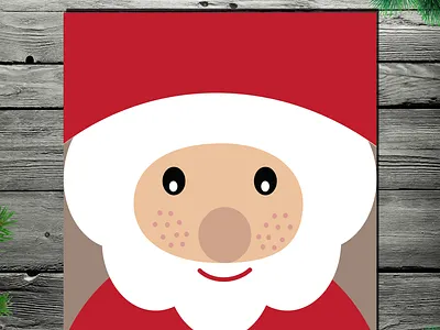 Cute santa claus :) card graphic graphic design greeting card illustration minimal print santa clause wall winter x mas xmas